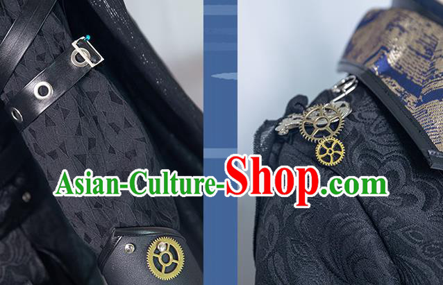 Chinese Ancient Young Knight Black Hanfu Clothing Drama Cosplay Hero Swordsman Garment Costumes