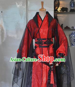Chinese Drama Cosplay Crown Prince Apparels Ming Dynasty Knight Garment Costumes Ancient Swordsman Red Hanfu Clothing