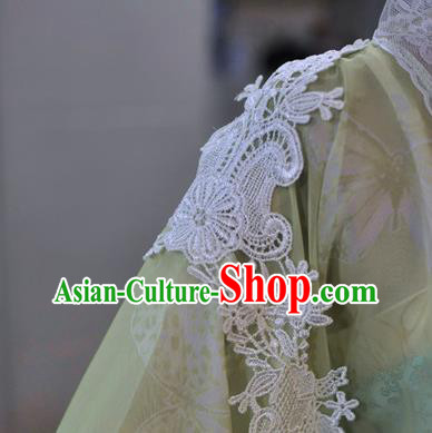 China Traditional Cosplay Tang Dynasty Princess Clothing Ancient Goddess Yellow Hanfu Dress