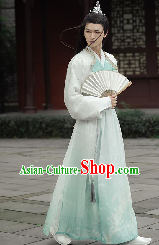 China Tang Dynasty Scholar Historical Clothing Ancient Young Male Prince Hanfu Robe Garment