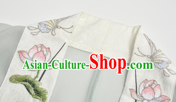 China Song Dynasty Nobility Lady Historical Clothing Ancient Young Woman Embroidered Green Hanfu Dress Garments