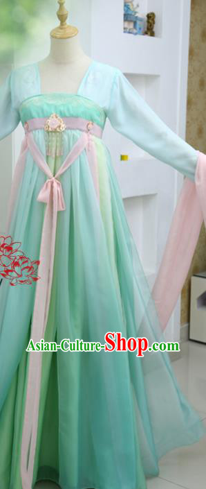 China Ancient Fairy Green Hanfu Dress Cosplay Tang Dynasty Young Swordswoman Garments Traditional Drama Love and Redemption Chu Xuanji Clothing