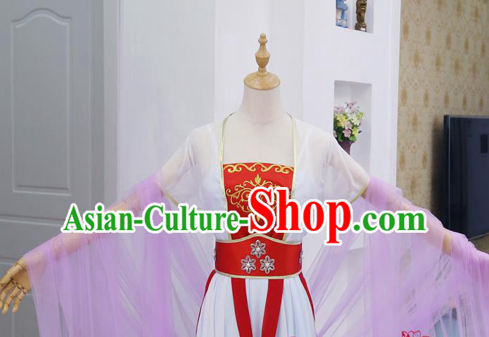 China Ancient Moon Goddess Chang E Hanfu Dress Cosplay Tang Dynasty Court Dance Garments Traditional Drama Journey to the West Fairy Clothing
