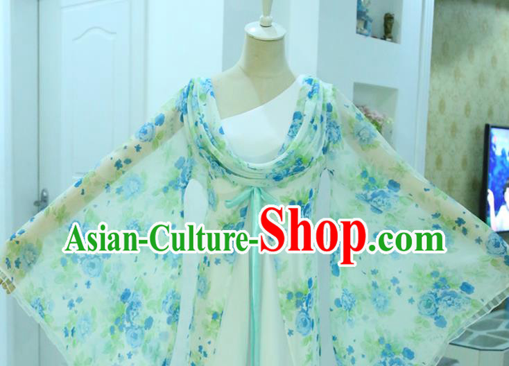 China Ancient Flower Goddess Hanfu Dress Cosplay Princess Garments Traditional Drama Seven Fairy Clothing