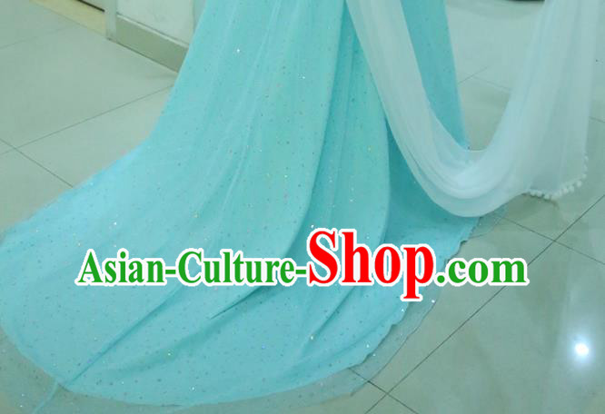 China Ancient Heavenly Palace Beauty Blue Hanfu Dress Cosplay Princess Garments Traditional Drama Seven Fairy Lan Er Clothing