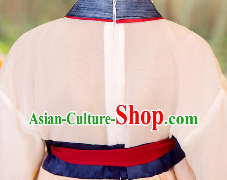 Chinese Children Performance Clothing Traditional Blue Hanfu Dress Ancient Tang Dynasty Princess Garment