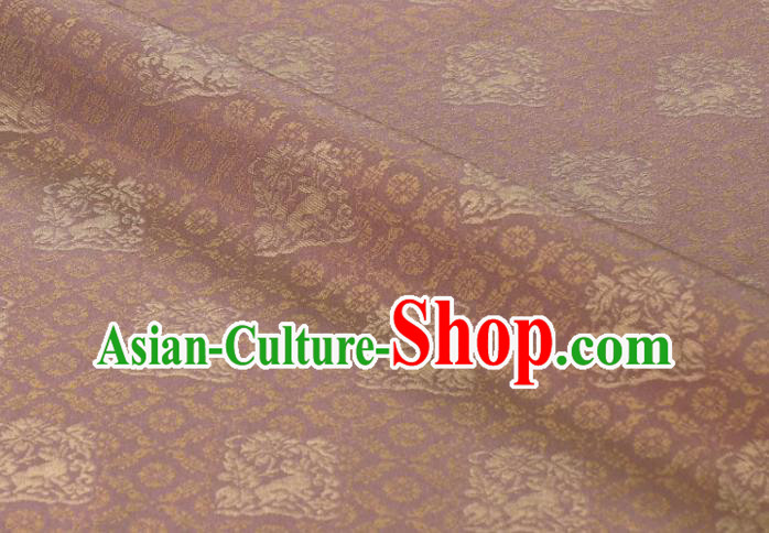Japanese Kyoto Pink Brocade Fabric Nishijin Tapestry Classical Rabbit Pattern Damask Traditional Kimono Satin Cloth