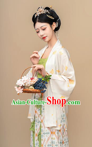 China Ancient Civilian Female Hanfu Dress Traditional Song Dynasty Young Woman Historical Clothing