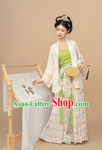 China Ancient Civilian Female Hanfu Dress Traditional Song Dynasty Young Woman Historical Clothing