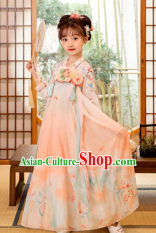 Chinese Girl Princess Garments Children Classical Dance Performance Clothing Traditional Hanfu Dress