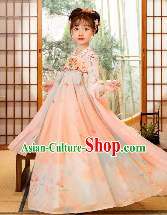Chinese Girl Princess Garments Children Classical Dance Performance Clothing Traditional Hanfu Dress