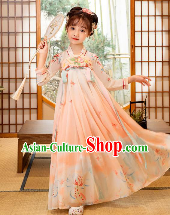 Chinese Girl Princess Garments Children Classical Dance Performance Clothing Traditional Hanfu Dress