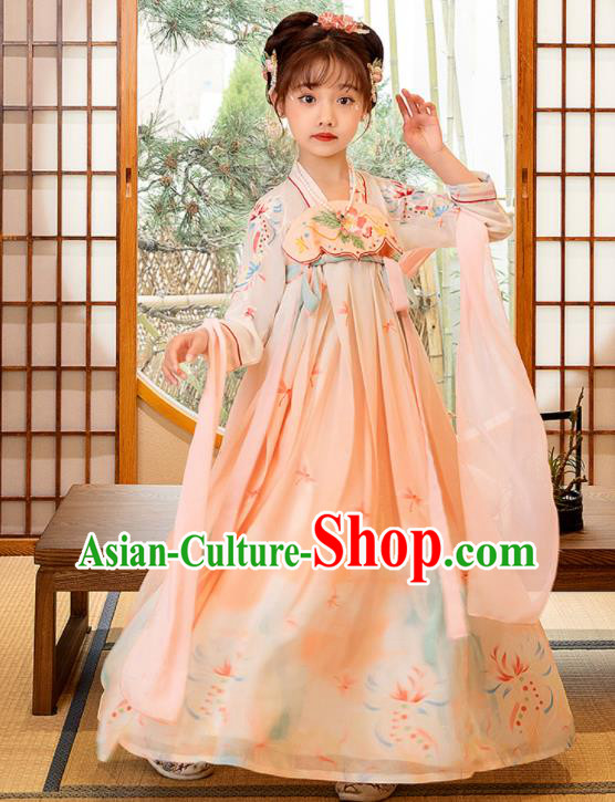 Chinese Girl Princess Garments Children Classical Dance Performance Clothing Traditional Hanfu Dress