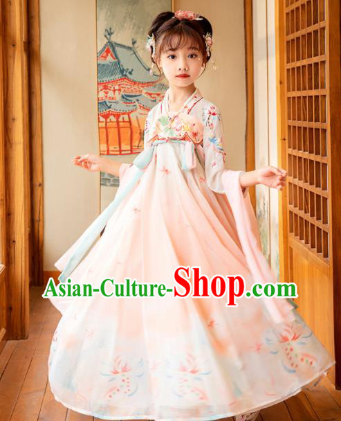 Chinese Girl Princess Garments Children Classical Dance Performance Clothing Traditional Hanfu Dress