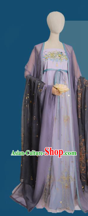 China Ancient Imperial Concubine Hanfu Dress Tang Dynasty Consort Yang Historical Clothing Traditional Court Beauty Garments