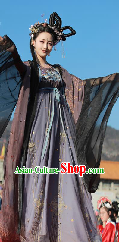 China Ancient Imperial Concubine Hanfu Dress Tang Dynasty Consort Yang Historical Clothing Traditional Court Beauty Garments