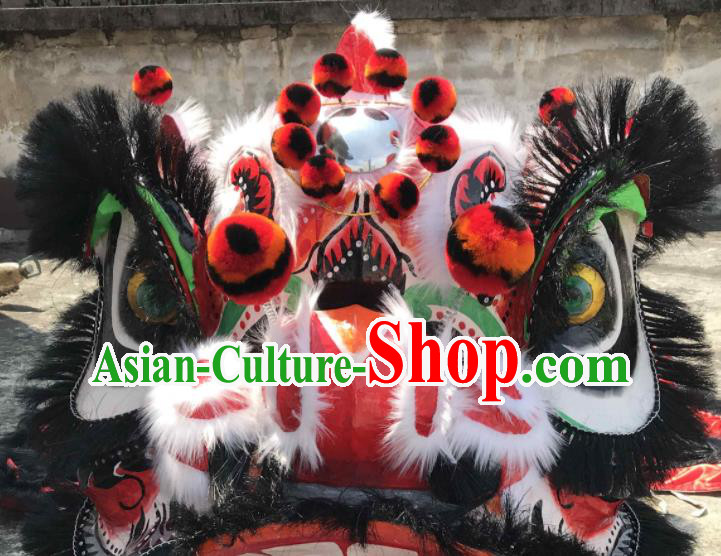 World Lion Dance Competition Black Lion Head Dragon Dancing Costumes Complete Set for Adult