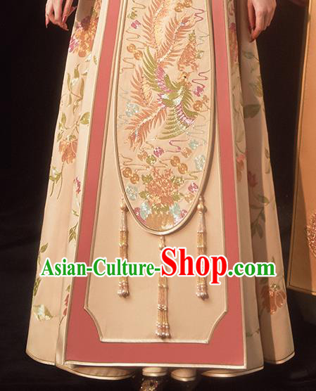 China Toast Clothing Traditional Wedding Garment Costumes Classical Xiuhe Suits Embroidered Bride Champagne Dress