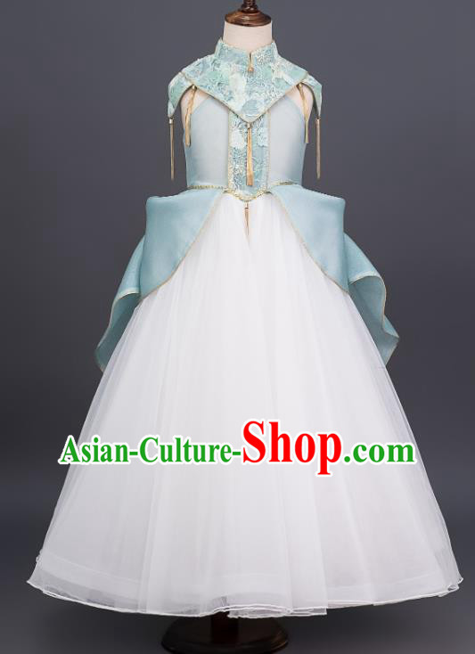Custom Girl Catwalks Fashion Children Piano Performance Full Dress Chorus Clothing Kid Stage Show Dress