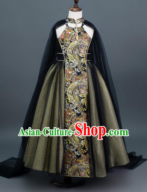 Custom Girl Catwalks Fashion Children Full Dress Kid Chorus Clothing Stage Performance Baroque Princess Dress