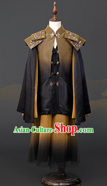 Top China Chorus Ginger Cloak Uniforms Boys Performance Wear Children Catwalks Clothing Kids Classical Dance Costumes