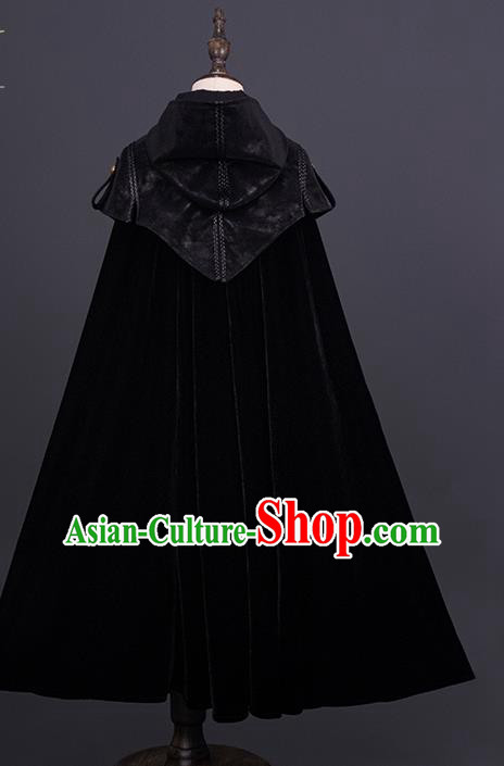 Top Halloween Performance Costumes Kid Prince Black Cape Uniforms Boys Catwalks Wear Gothic Children Clothing
