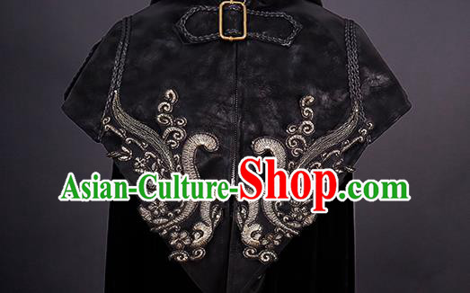 Top Halloween Performance Costumes Kid Prince Black Cape Uniforms Boys Catwalks Wear Gothic Children Clothing