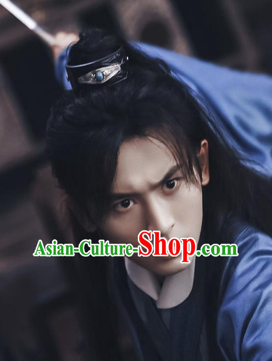 Handmade Chinese Song Dynasty Swordsman Wigs Ancient Young Knight Headwear Drama Word of Honor Wen Kexing Wig Chignon