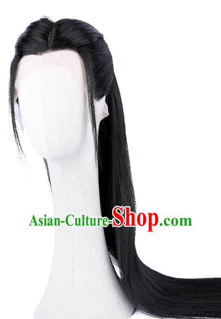 Handmade Chinese Song Dynasty Childe Wigs Ancient Swordsman Headwear Drama Word of Honor Zhou Zishu Wig Chignon