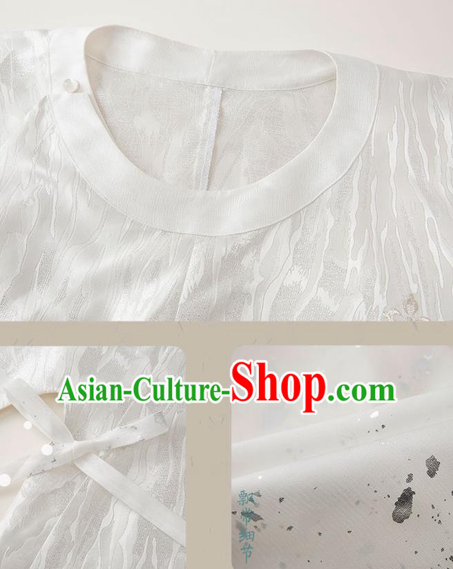 China Ming Dynasty Historical Garment Costumes Ancient Crown Prince White Hanfu Clothing