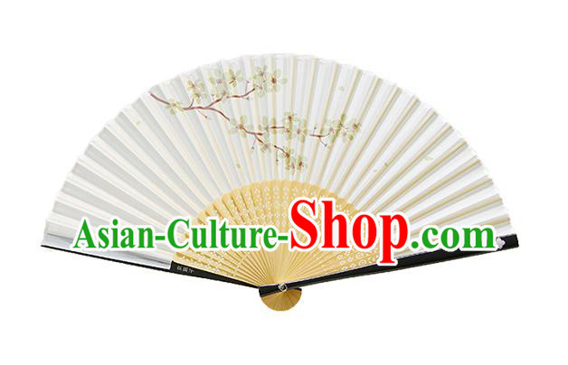 Handmade Chinese Craft Fans Printing Sakura Folding Fan Bamboo Fan Female Accordion