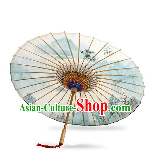 China Classical Dance Umbrella Woman Paper Umbrella Handmade Landscape Painting Oil Paper Umbrella Traditional Drama Umbrellas
