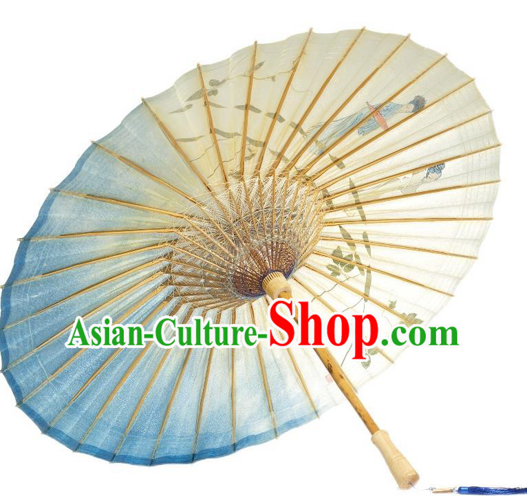 China Traditional Drama Umbrellas Classical Dance Umbrella Paper Umbrella Handmade Madam White Snake Oil Paper Umbrella