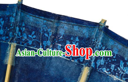 China Classical Umbrella Deep Blue Paper Umbrella Handmade Oil Paper Umbrella Traditional Dance Umbrellas