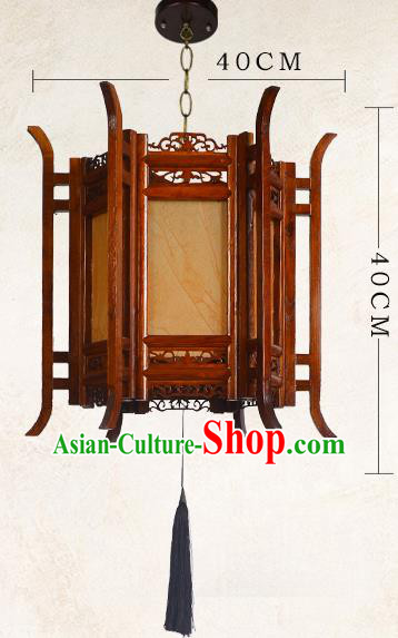 China Classical Lanterns Handmade Hexagon Palace Lantern Wood Lamp Traditional Festival Hanging Lantern