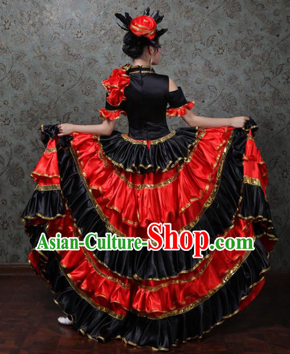 Professional Modern Dance Clothing Spanish Dance Garment Costume Opening Dance Red Dress