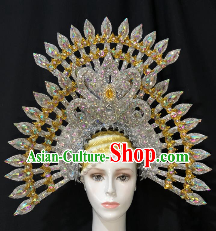Handmade Easter Hair Accessories Halloween Cosplay Giant Hat Brazil Carnival Deluxe Headdress Samba Dance Royal Crown