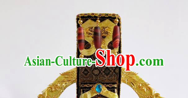 China Ancient Queen Mother Hair Crown Traditional Drama Hair Accessories Qin Dynasty Empress Dowager Mi Yue Headdress