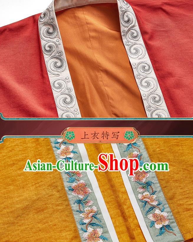 China Ancient Song Dynasty Young Woman Historical Clothing Traditional Hanfu Dress Garment Costumes