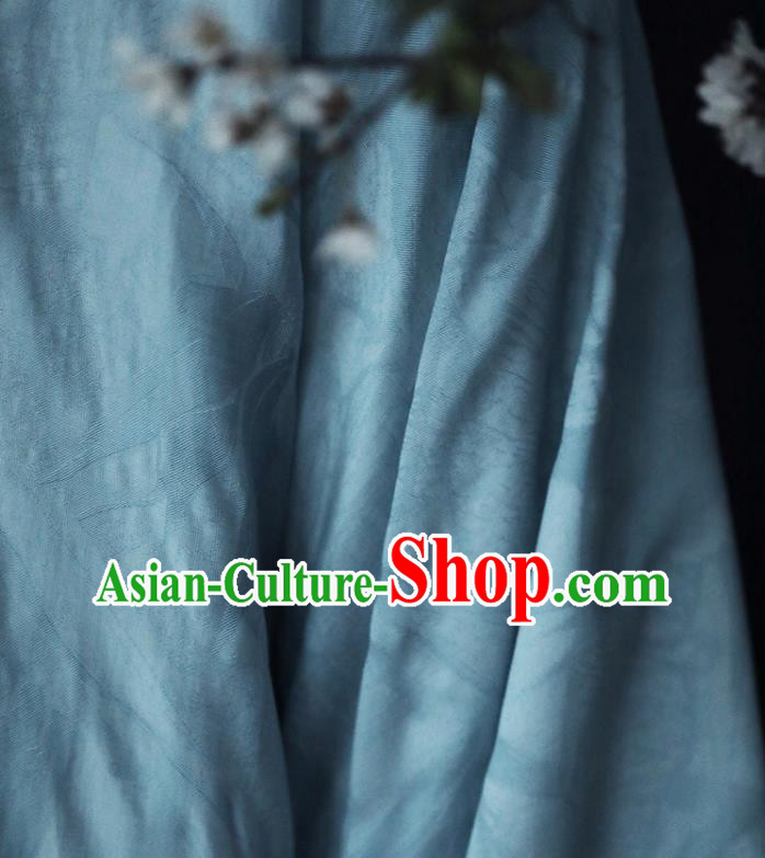 China Ancient Taoist Blue Hanfu Robe Traditional Ming Dynasty Male Scholar Historical Clothing