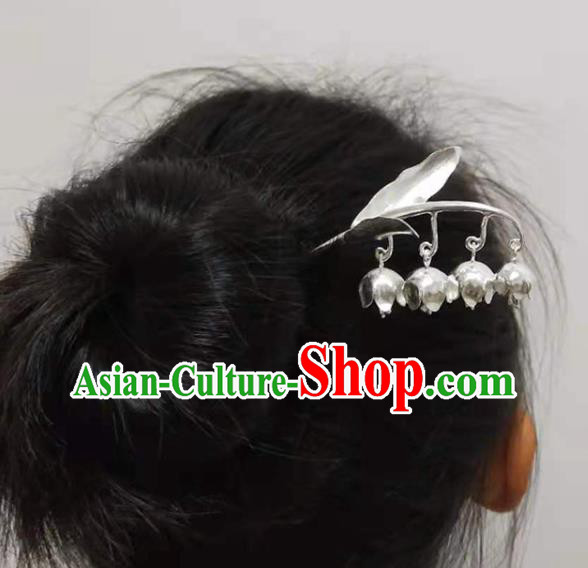 Chinese Classical Hair Stick Cheongsam Headpiece Traditional Hair Accessories Handmade Silver Convallaria Hairpin