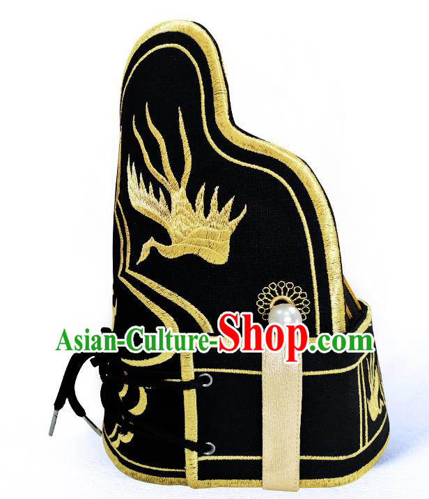 Chinese Ancient Scholar Headwear Traditional Hanfu Official Headpiece Ming Dynasty Ceremony Hat