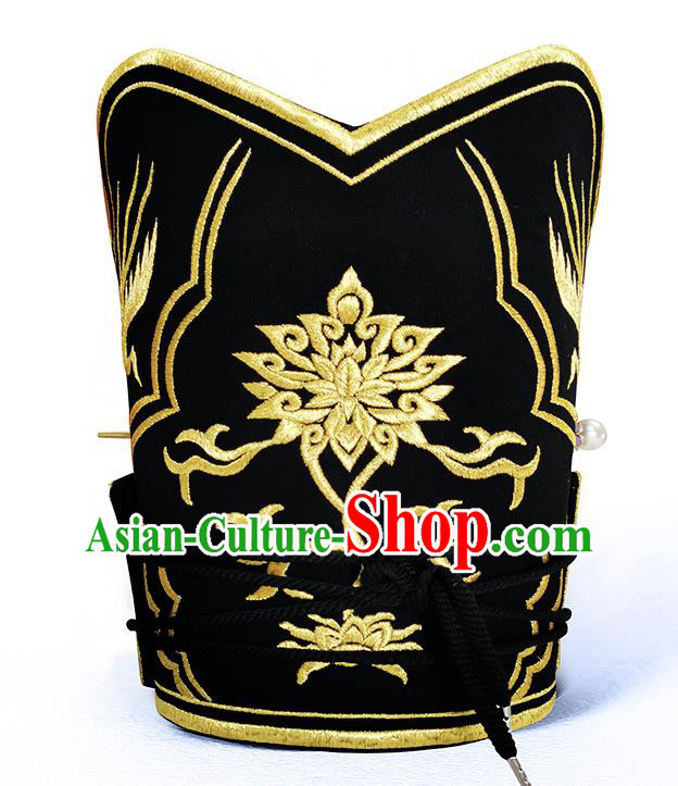Chinese Ancient Scholar Headwear Traditional Hanfu Official Headpiece Ming Dynasty Ceremony Hat