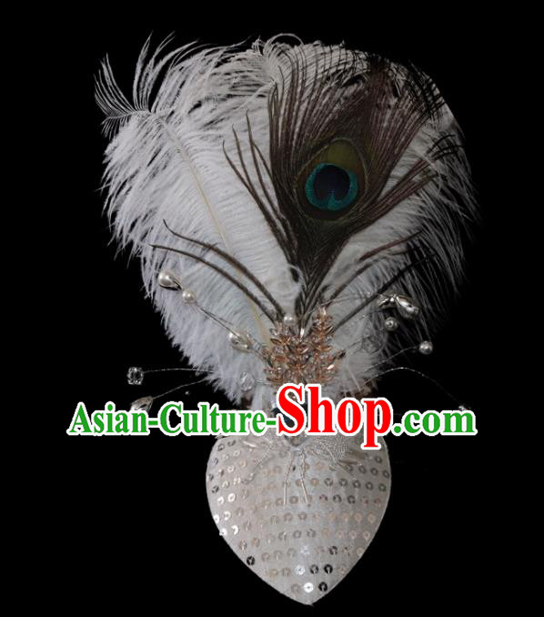 Professional China Yunnan Ethnic Peacock Dance Feather Headdress Children Dance Performance Hair Crown Dai Nationality Dance Hair Accessories