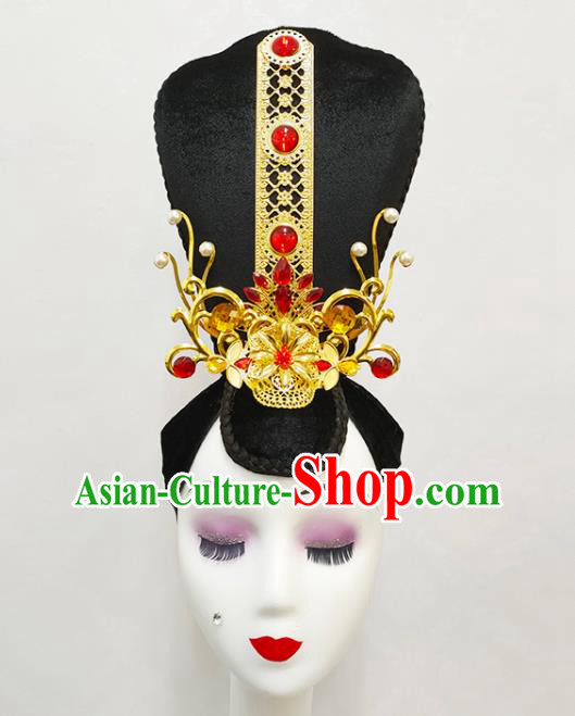 Handmade Chinese Classical Dance Wigs Chignon Hanfu Dance Hair Accessories Court Dance Hairpieces