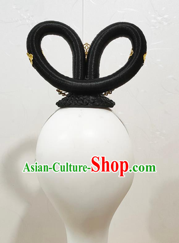 Chinese Classical Dance Wigs Chignon Woman Solo Dance Hair Accessories Goddess Dance Hairpieces