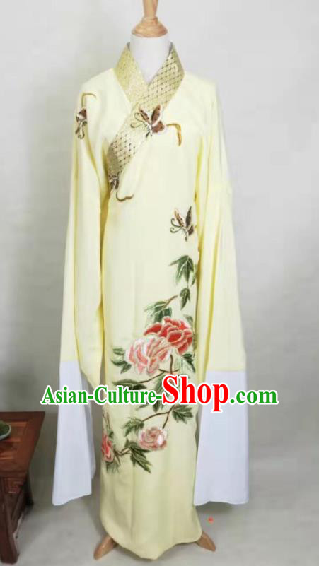 Chinese Peking Opera Niche Liang Shanbo Embroidered Yellow Robe Beijing Opera Xiaosheng Clothing Ancient Scholar Garment Costume