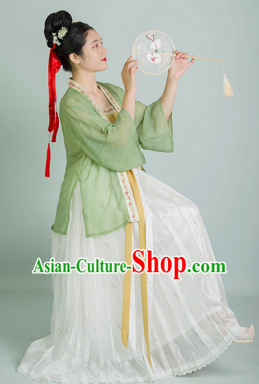 China Song Dynasty Civilian Female Clothing Traditional Hanfu Garment Costumes Ancient Young Woman Dresses