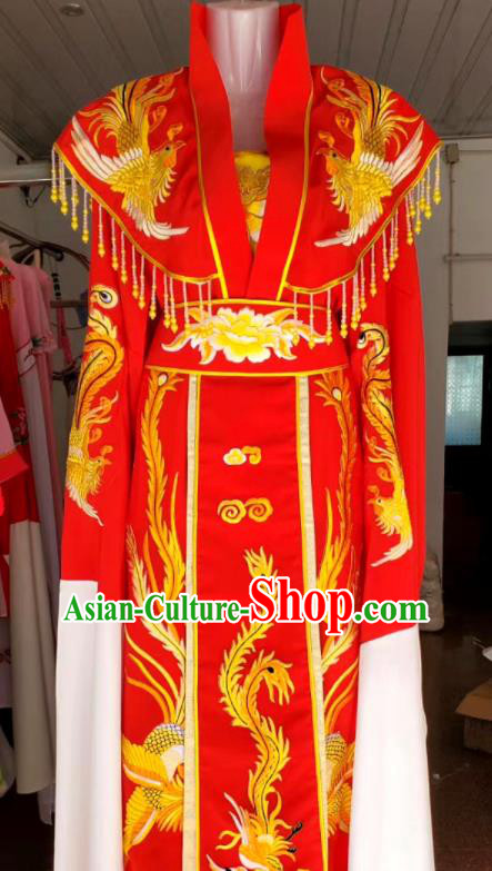 China Beijing Opera Actress Red Dress Shaoxing Opera Empress Garment Ancient Goddess Clothing Peking Opera Hua Tan Costume