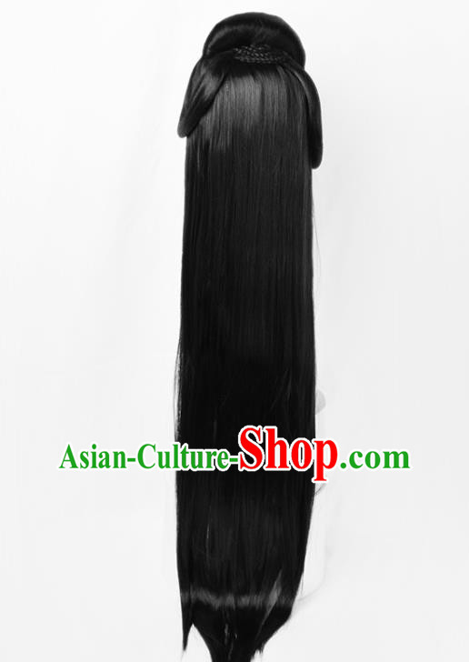 Chinese Ancient Princess Headdress Jin Dynasty Palace Lady Hairpieces Traditional Hanfu Dance Wigs Chignon
